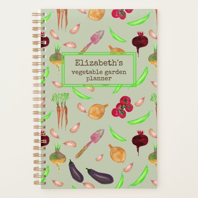Agenda jardim de vegetais personalizado (Frente)