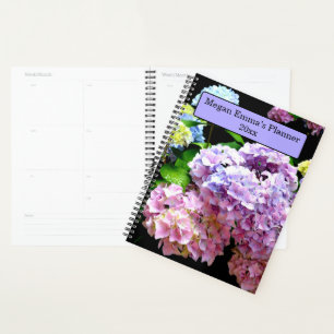 Agenda Jardim Hydrangea, rosa, azul, mãe floral roxa