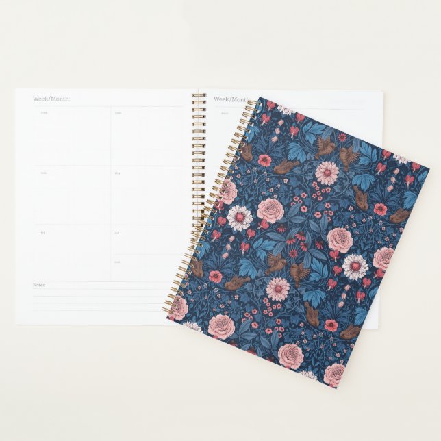 Agenda Jardim selvagem em azul (Exibição)