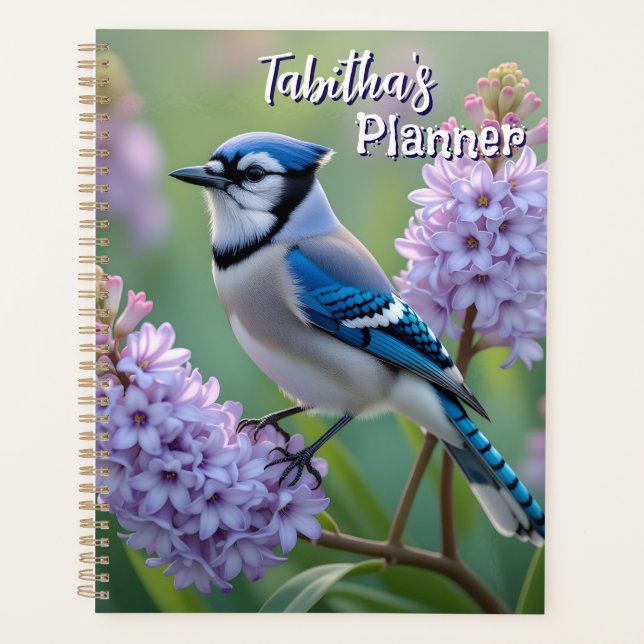 Agenda Jay Azul Doce em Lilacs Personalizado (Frente)