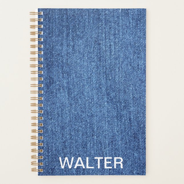 Agenda Jeans - Cor pequena (5,5" x 8,5") (Frente)