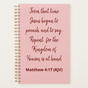 Agenda Jesus Começou A Pregar - Bíblia Verso Elegante