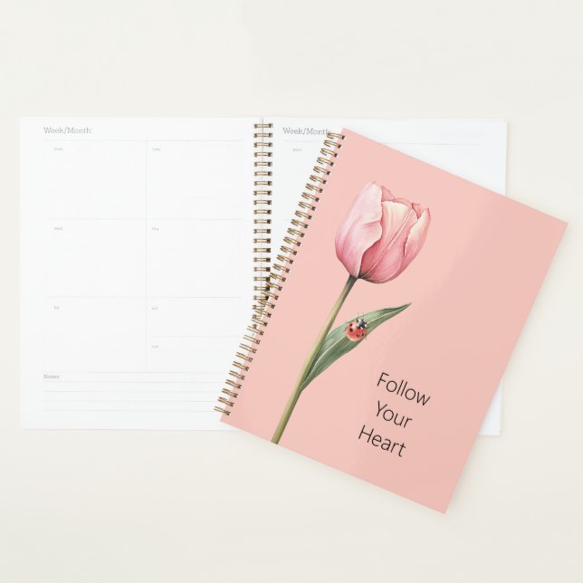 Agenda Joaninha Flor de Tulipa Rosa (Exibição)