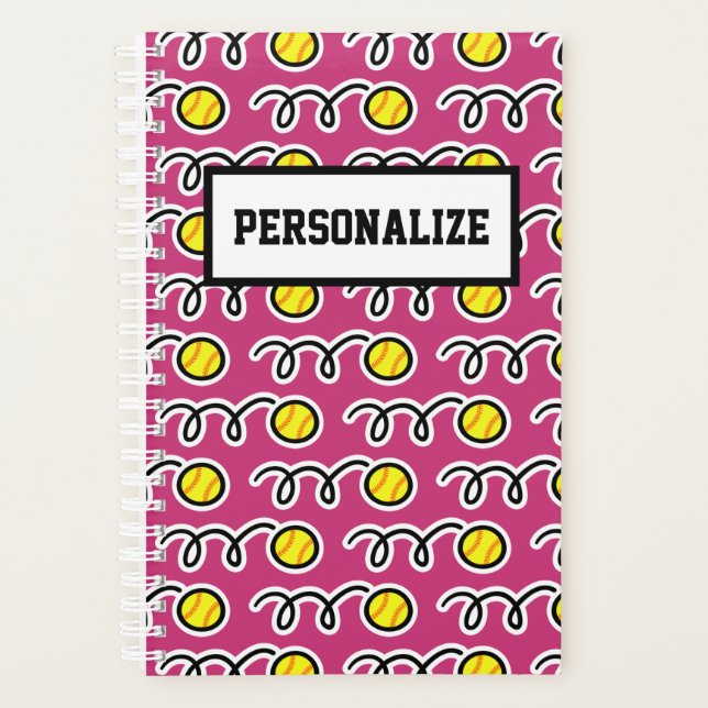 Agenda Jogador personalizado de softball e treinador (Frente)