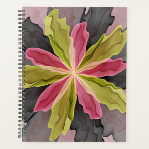 Agenda Joy, verde rosa, Antracite Fantasia Flor Fractal