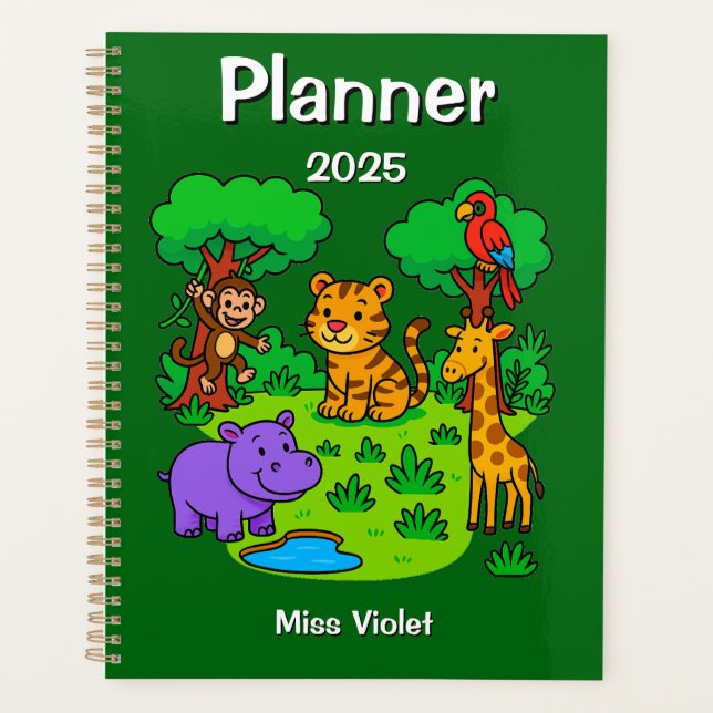 Agenda Jungle Theme Planner Notebook- Preschool Teacher (Frente)