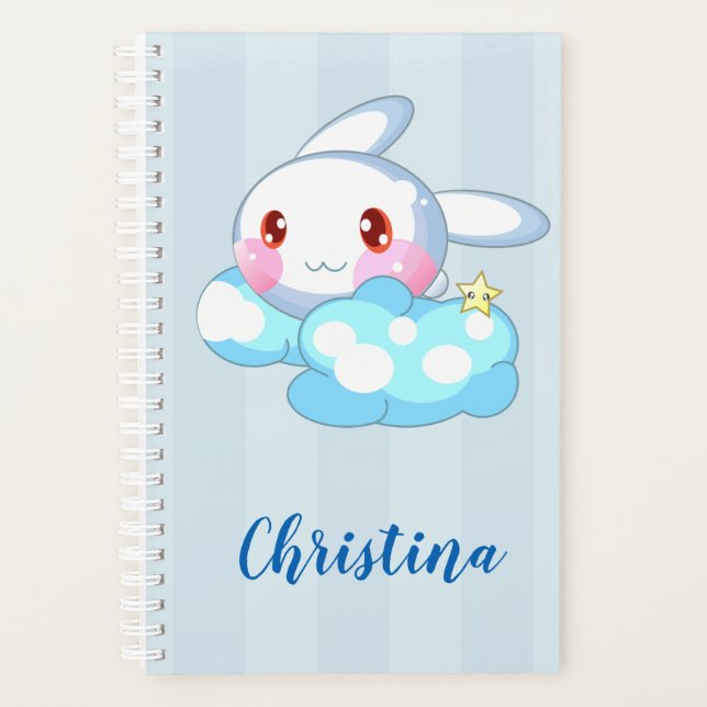 Agenda Kawaii Bunny, Cloud & Star Personalizado (Frente)