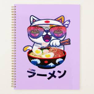 Agenda Kawaii Cat Eating Ramen - Bonitos Noodles Japonese