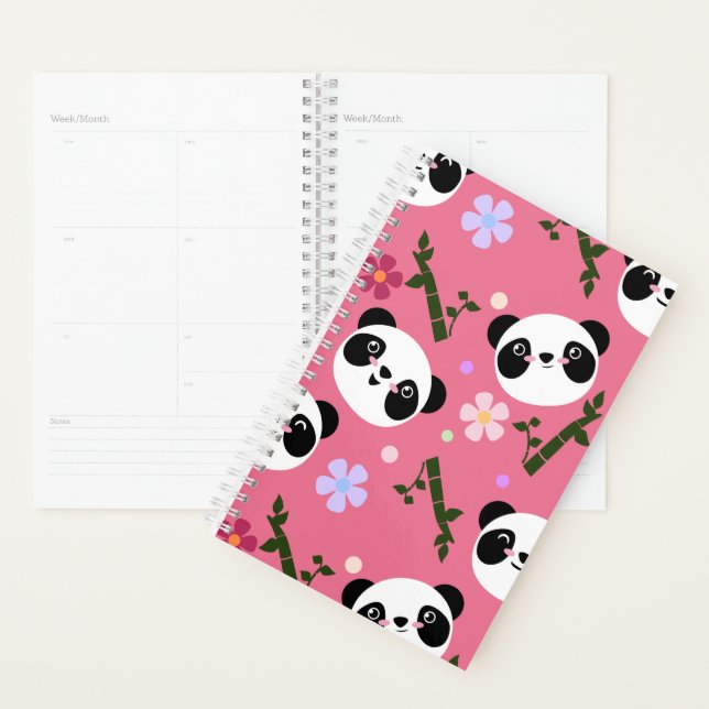 Agenda Kawaii Panda a rosa (Exibição)