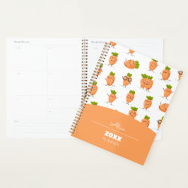 Agenda Kawaii pattern of fun carrots
