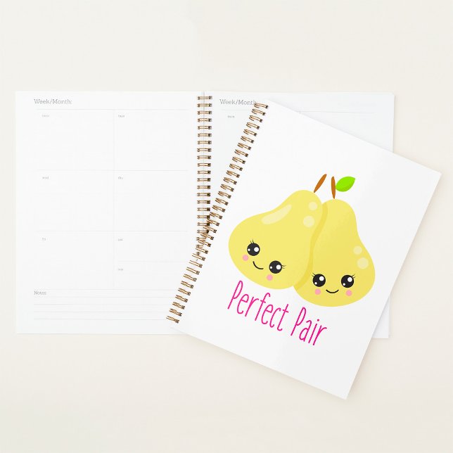 Agenda Kawaii Pear Casal Perfeito Par Funny Pun (Criador carregado)