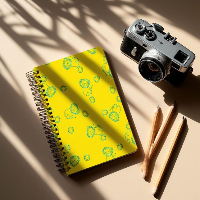 Agenda Kawaii Teal Lions & Sunshine – Cute Pattern (Criador carregado)