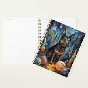 Agenda Kelpie Australiano De Halloween Com Pumpkins Assus
