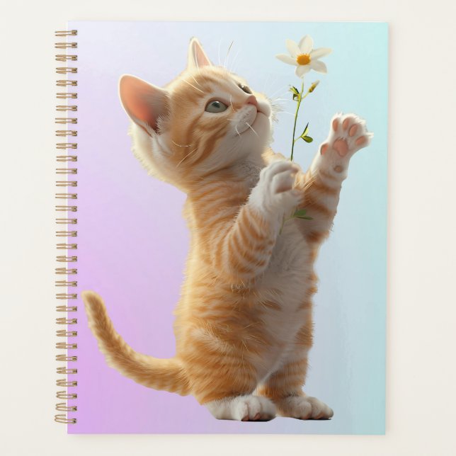 Agenda Kitten com flor (Frente)