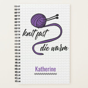 Agenda Knit Roxo Rápido, Planner Quente Mortal