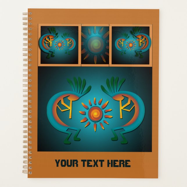 Agenda Kokopelli Sun Southwest Teal Design (Frente)
