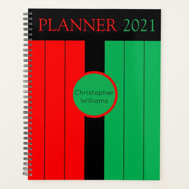 Agenda Kwanzaa Kinara Cores Ano Personalizado 2021 (Frente)
