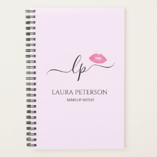 Agenda Lábios cor-de-rosa elegantes caligrafia manuscrit