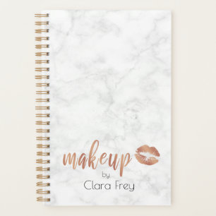 Agenda Lábios de ouro rosa de cobre elegantes e maquiage