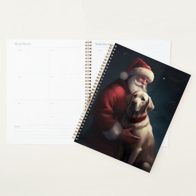 Agenda Labrador Com Papai Noel Natal Festivo  (Exibição)