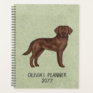 Agenda Labrador Retriever Chocolate Lab Texto Personaliza