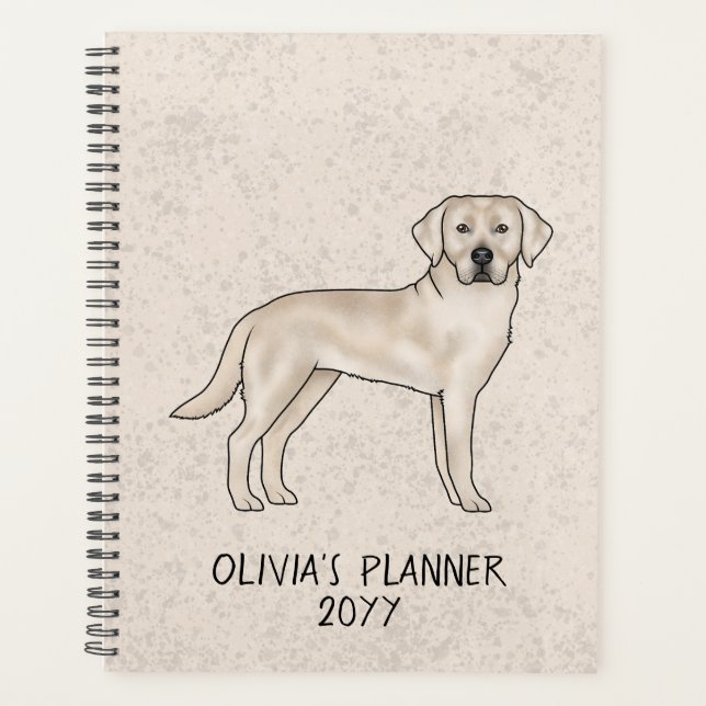 Agenda Labrador Retriever Lab Creme Inglês Texto Personal (Frente)