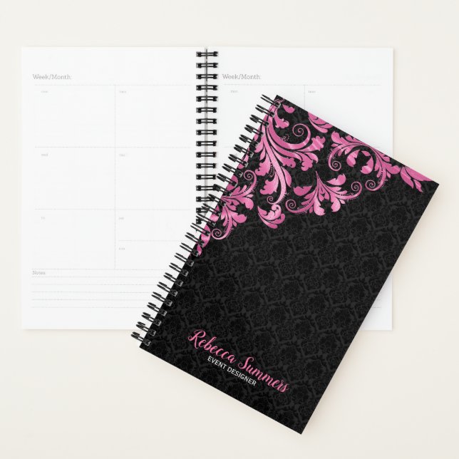 Agenda Lace preto, cor-de-rosa, (Exibição)