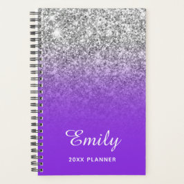 Agenda Lacre Azul Violeta Prateado Ombre Personalizado