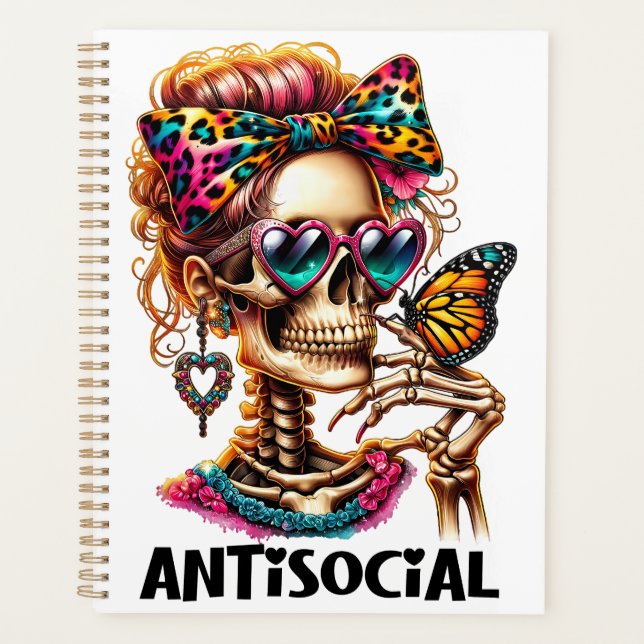 Agenda Lady do Esqueleto Antisocial (Frente)