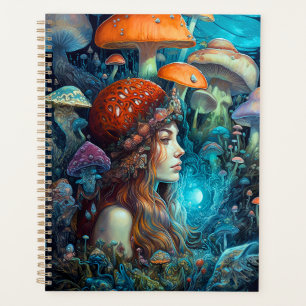 Agenda Lady E Cogumelos Surreal Fantasy Art Planner