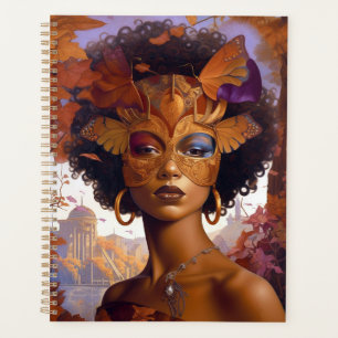 Agenda Lady Vestindo Óculos Fantasia Negra Sci-Fi