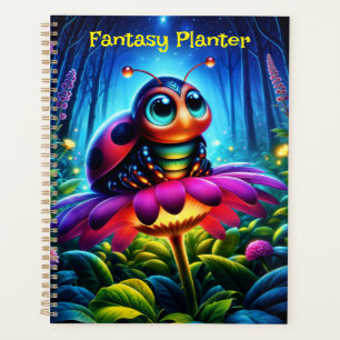 Agenda Ladybug bonito de olhos grandes com um brilho míst