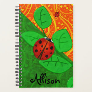 Agenda Ladybug Whimsey 3D Folk Art ADICIONE SEU NOME