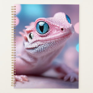 Agenda Lagarto Rosa Bonito com Olhos Azuis Grandes
