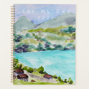 Agenda lago paisagístico suiça e pintura de montanha