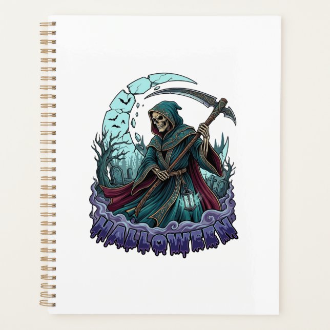 Agenda Lanterna da Foice do Ceifador do Halloween Lua Que (Frente)