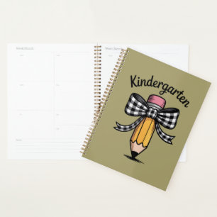 Agenda Lápis de Coquete Bow Jardim de Infância Professora