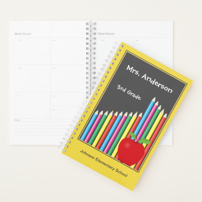 Agenda Lápis de Cor Maçã Professor (Exibição)