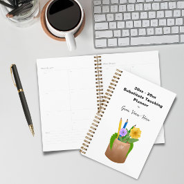 Agenda Lápis de Professores Substitutos Flores Pequenas