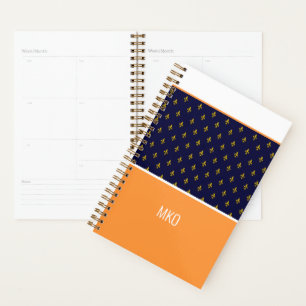 Agenda Laranja e Blue Fleur-de-lis