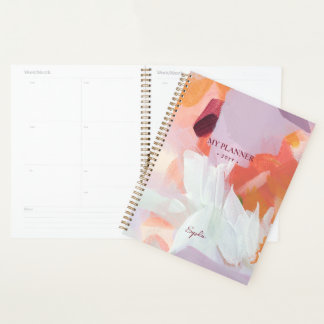 Agenda Laranja & Roxo | Arte Abstrata Moderna Personaliza