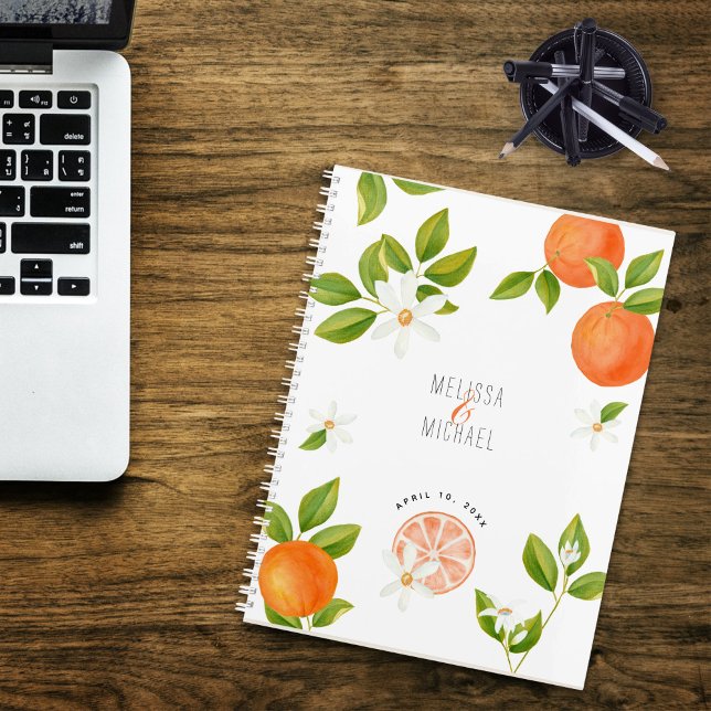 Agenda Laranjas Aquarelas Citrus Orange Blossoms Casament (Watercolor Oranges Citrus Orange Blossoms Wedding Planner
)
