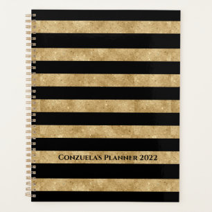 Agenda Largura Dourada Negra Elegante Rasgada