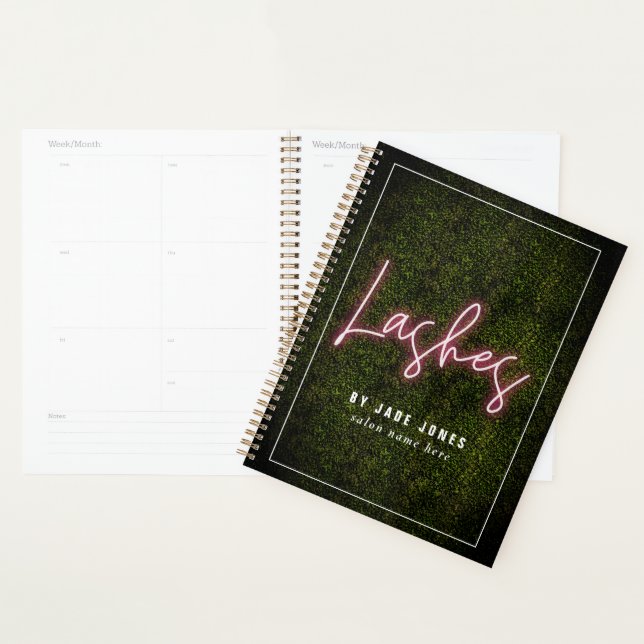 Agenda Lash Artist Neon Boxwood Cosmetologista (Exibição)