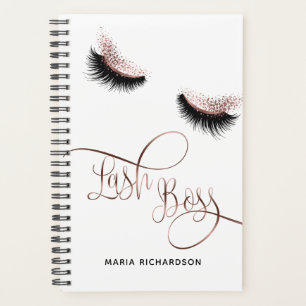Agenda Lash Boss Makeup Eyebrow Olhos Lashes Rosa Dourado