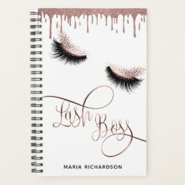 Agenda Lash Boss Makeup Eyebrow Olhos Lashes Rosa Dourado