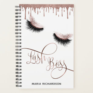 Agenda Lash Boss Makeup Eyebrow Olhos Lashes Rosa Dourado