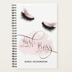 Agenda Lash Boss Makeup Eyebrow Olhos Lashes Rosa Dourado
