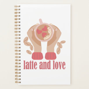 Agenda Latite e xícara de amor, mãos e café