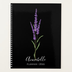 Agenda Lavanda em preto   Personalizado